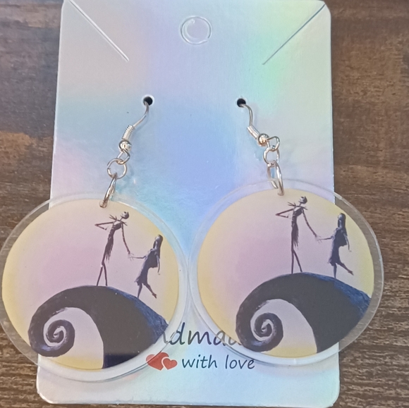 Beading For Sanity Jewelry - Handmade Jack and Sally (Nightmare before Christmas) Earrings